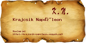 Krajcsik Napóleon névjegykártya